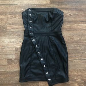 Black Pleather Mini Dress
